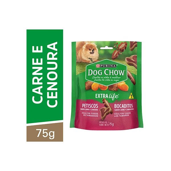 NESTLÉ® PURINA® DOG CHOW® Petiscos para Cães Adultos de Todos os Tamanhos Carne & Cenoura 75g