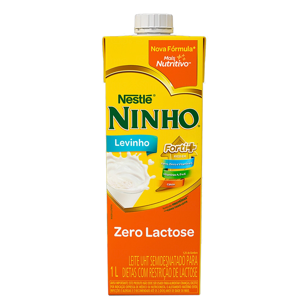 Leite Uht Semidesnatado Zero Lactose Ninho Forti Caixa 1l