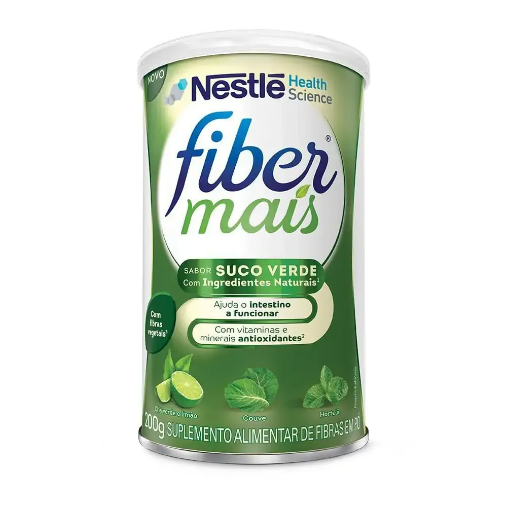 Regulador Intestinal Pó Suco Verde Fiber Mais Lata 200g