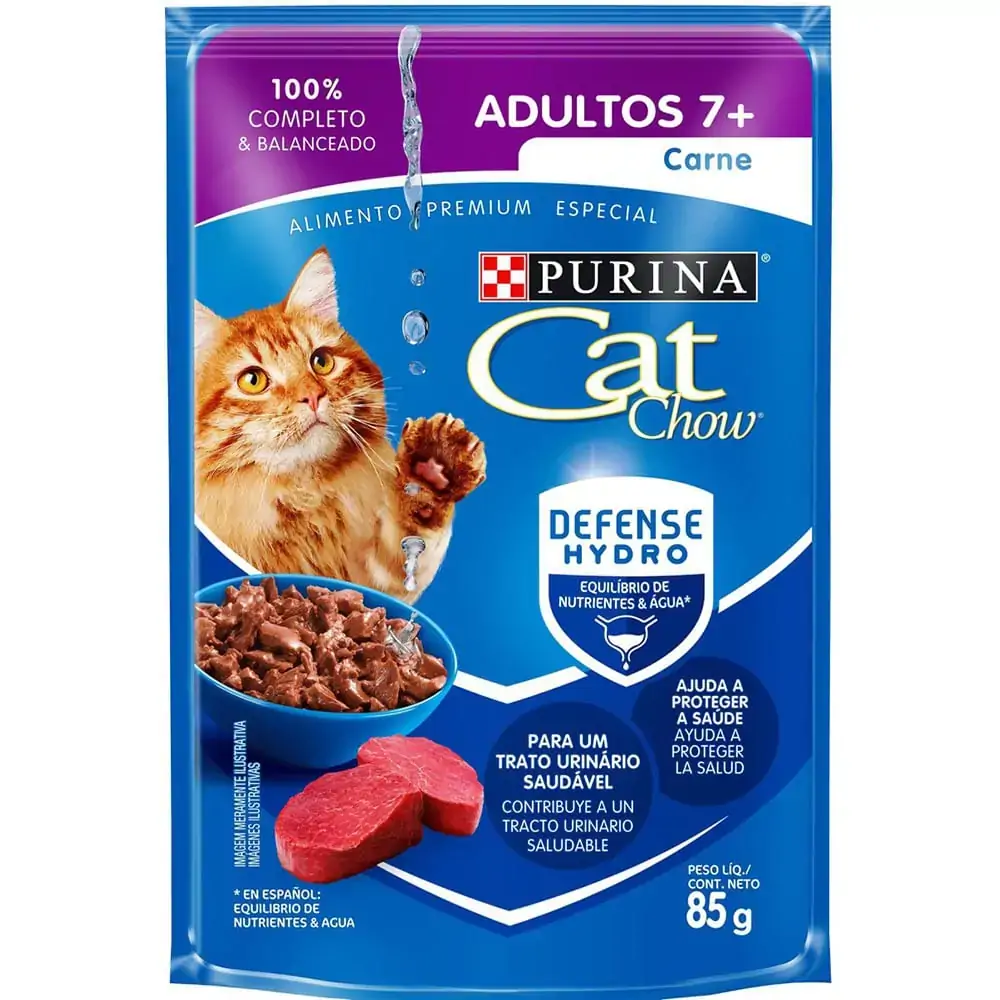 Cat Chow Sache Ad 7 Carne 85gr