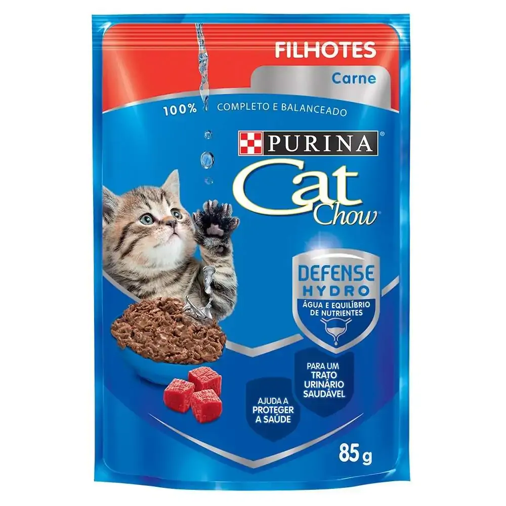Sache Cat Chow Filhote Carne Molho 85g