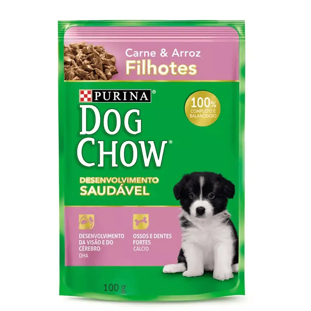 Dog Chow Sache Filhotes Carne E Arroz 100gr