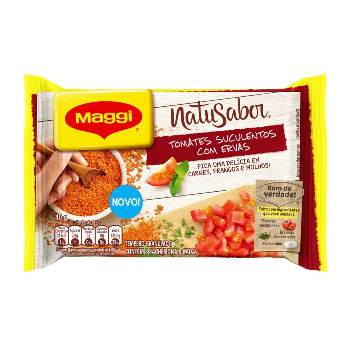 Tempero Pronto Sabor Tomates com Ervas com Sal Maggi Natu Sabor 40g