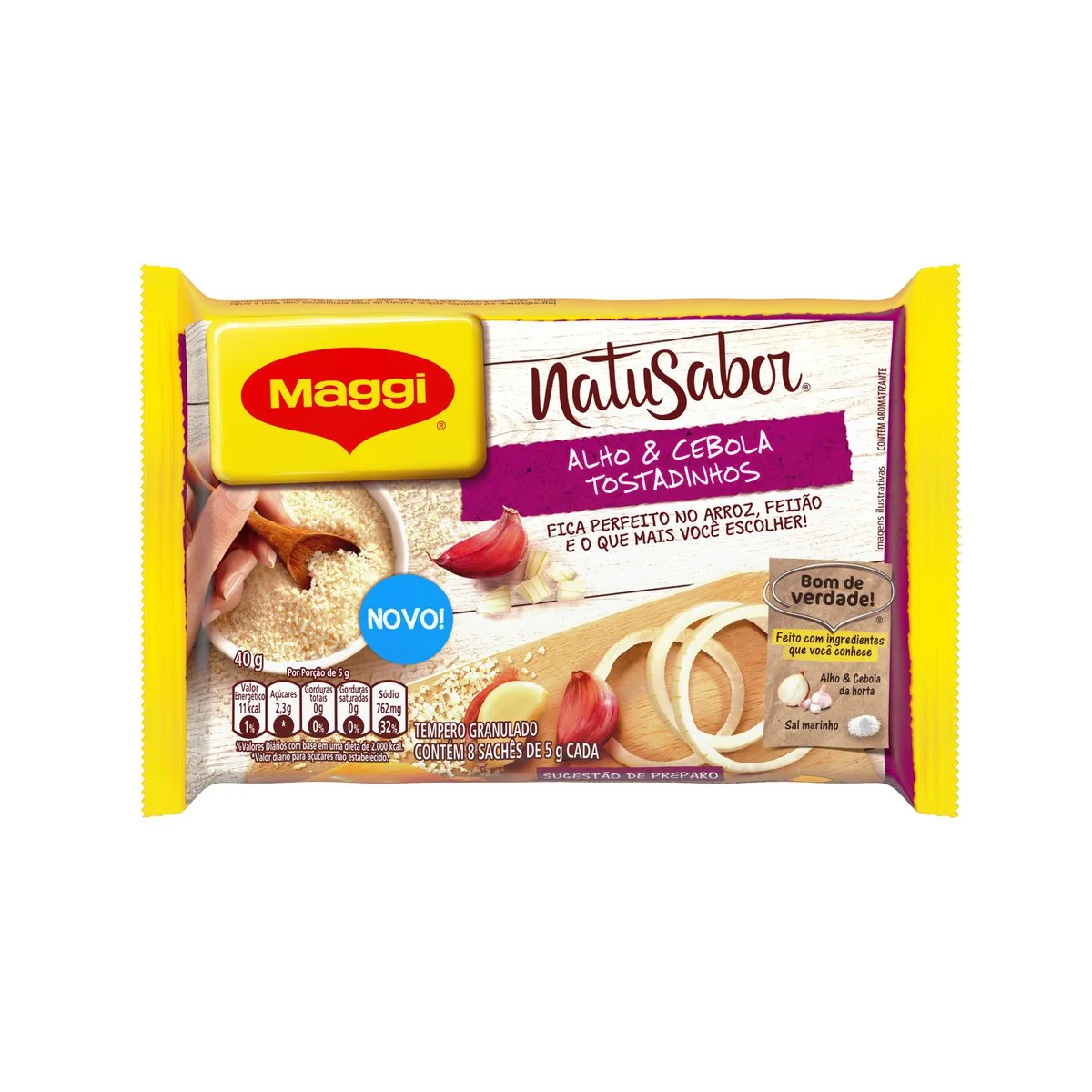 Tempero Pronto Sabor Alho e Cebola com Sal Maggi NatuSabor 40 g