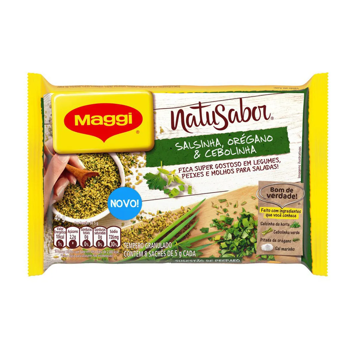 Tempero Pronto Sabor Salsinha, Orégano e Cebolinha com Sal Maggi Natu Sabor 40 g