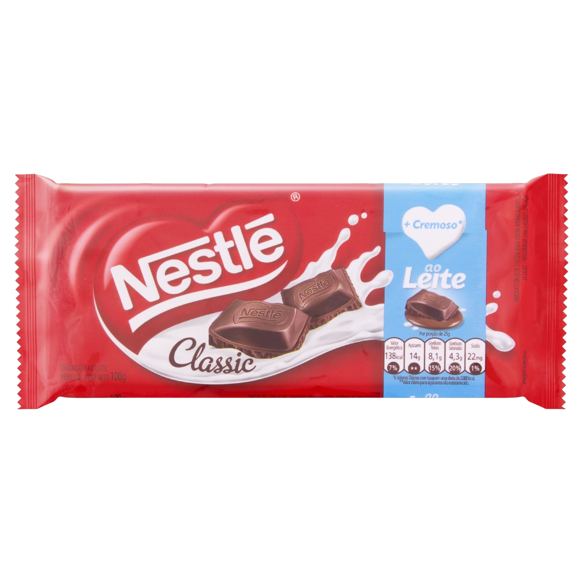 Chocolate Ao Leite Classic Pacote 100g