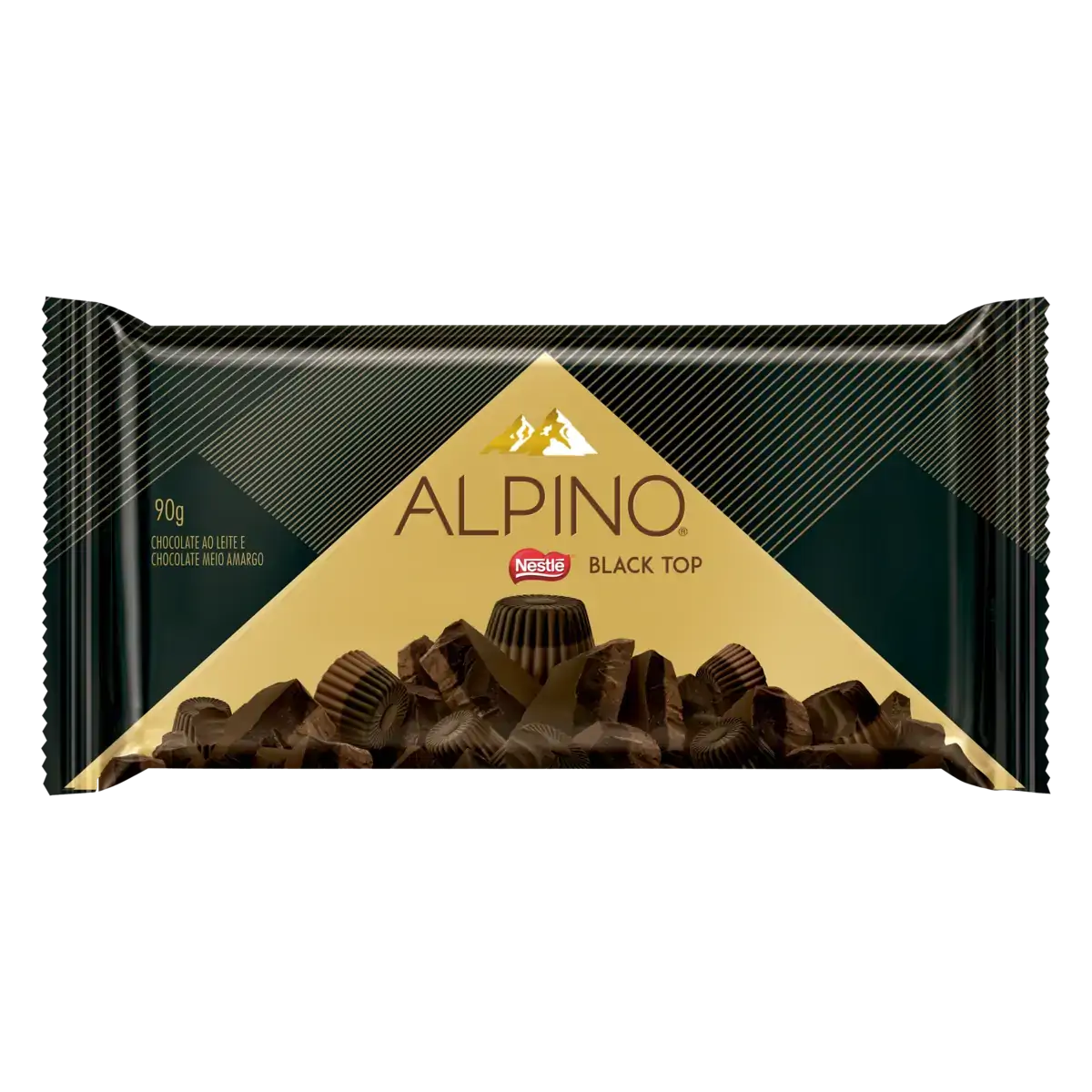 Chocolate Ao Leite E Meio Amargo Black Top Alpino Pacote 100g