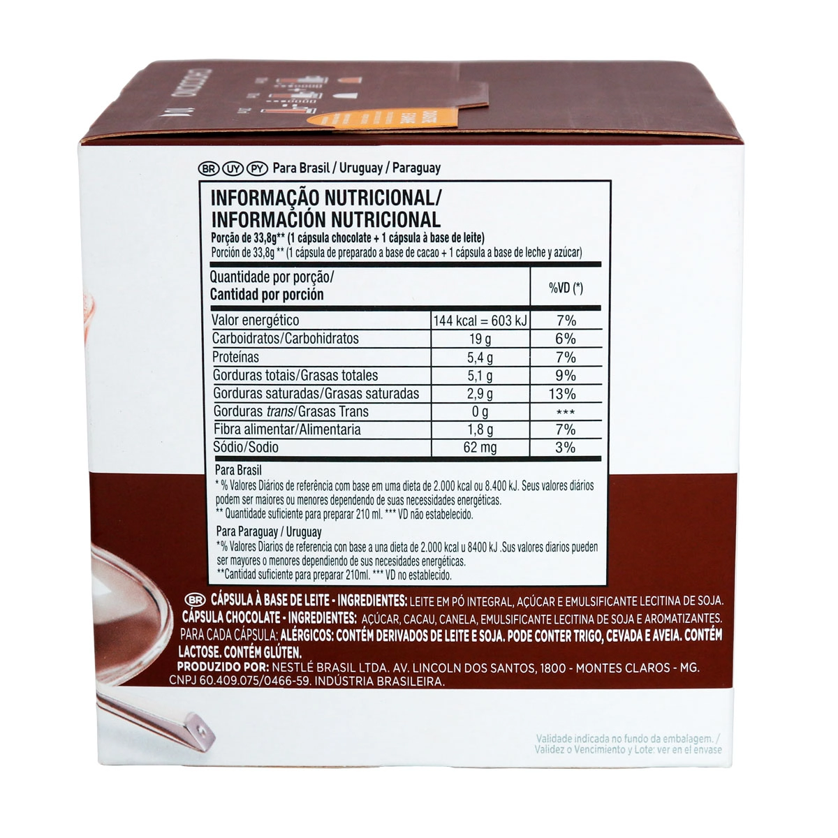 Chococino Em Cápsula Nescafé Dolce Gusto Caixa 169g 10 Unidades