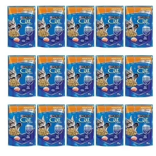 Caixa 15 Alimento Úmido Gatos Adultos sabor Frango ao Molho 85gr - Cat Chow
