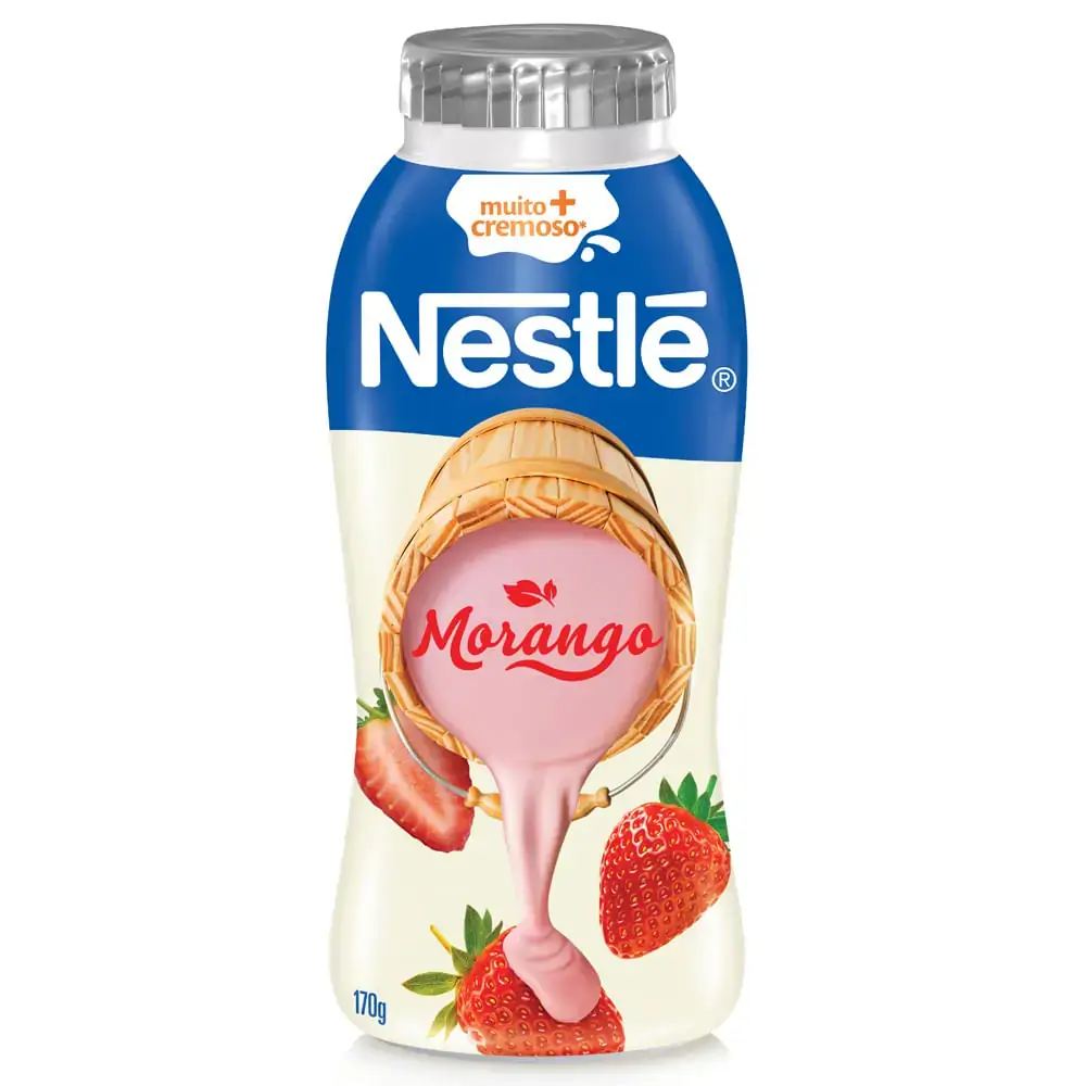 Iogurte Parcialmente Desnatado Morango Nestlé Frasco 170g