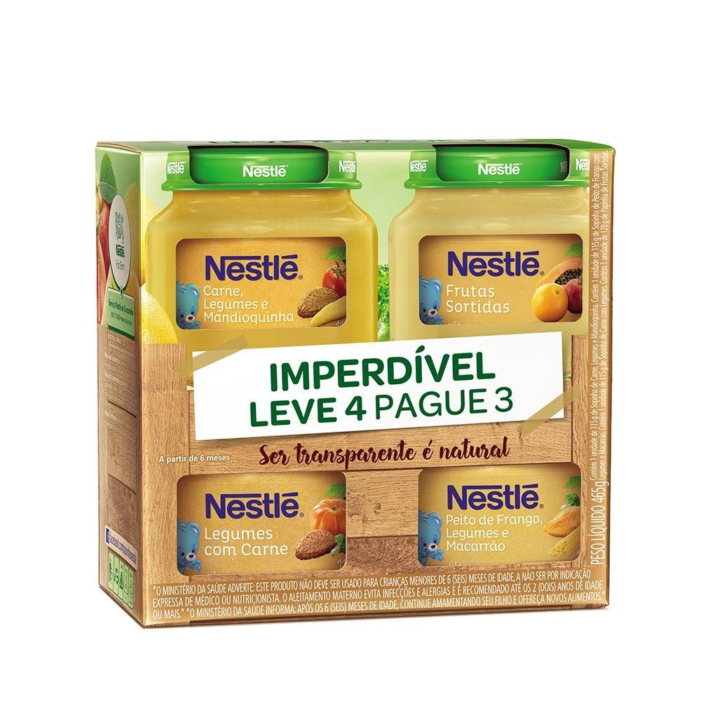 Kit Papinha 4 Unidades 465g Nestle