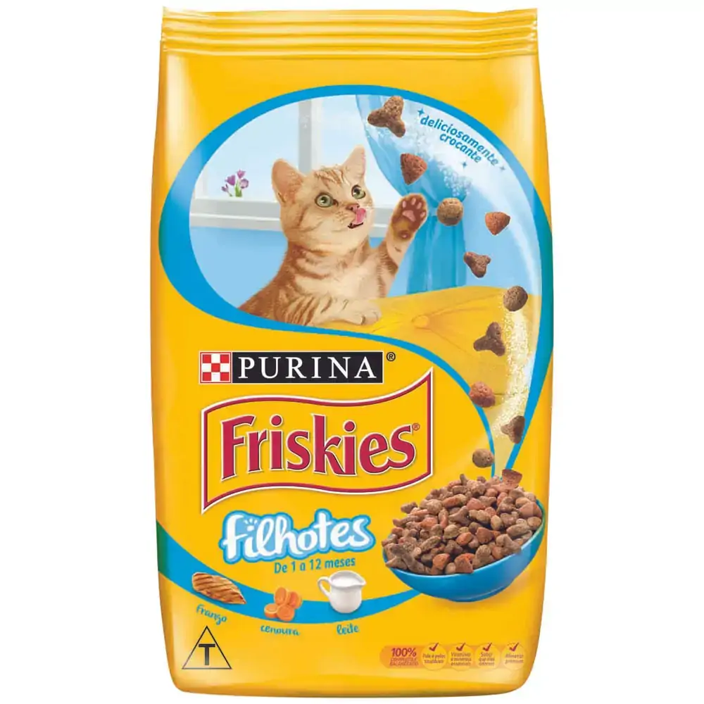 Alimento Para Gatos Filhotes Frango, Cenoura E Leite Purina Friskies Pacote 1kg
