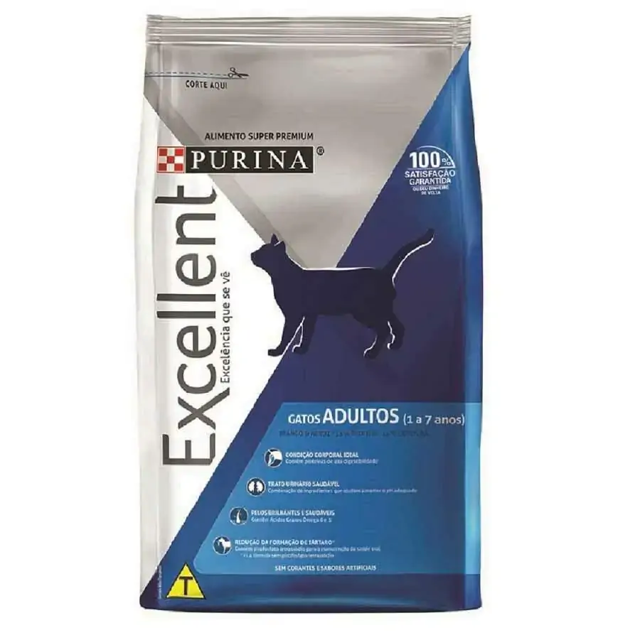 Ração Excellent Para Gatos Adultos Sabor Frango E Arroz 1,5kg