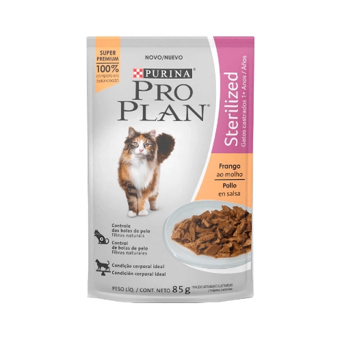 Alimento Úmido Pro Plan Gatos Sterilized Frango ao Molho 85g