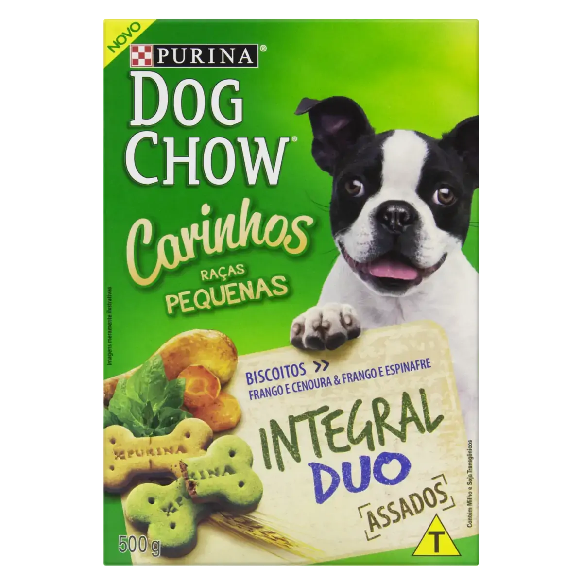 Biscoito Para Cães Adultos Duo Frango E Cenoura Frango E Espinafre Purina Dog Chow Extra Life Caixa
