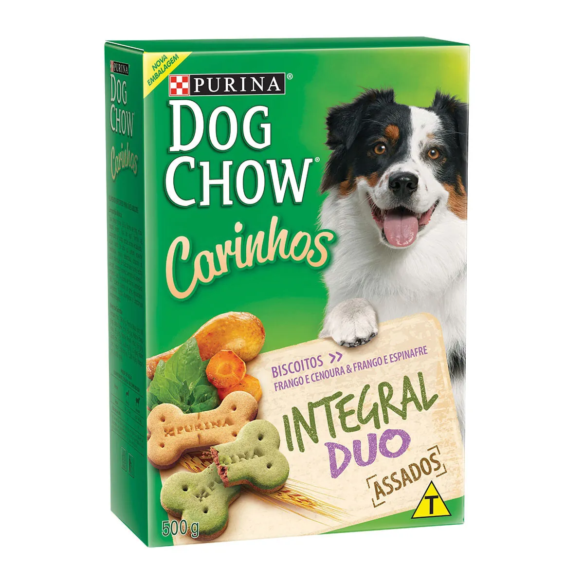 Bisc.dog Chow Canhs 500g Integral Duo Med./gde