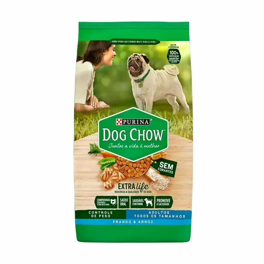 Ração Dog Chow Para Cães Adultos Sabor Frango E Arroz Light