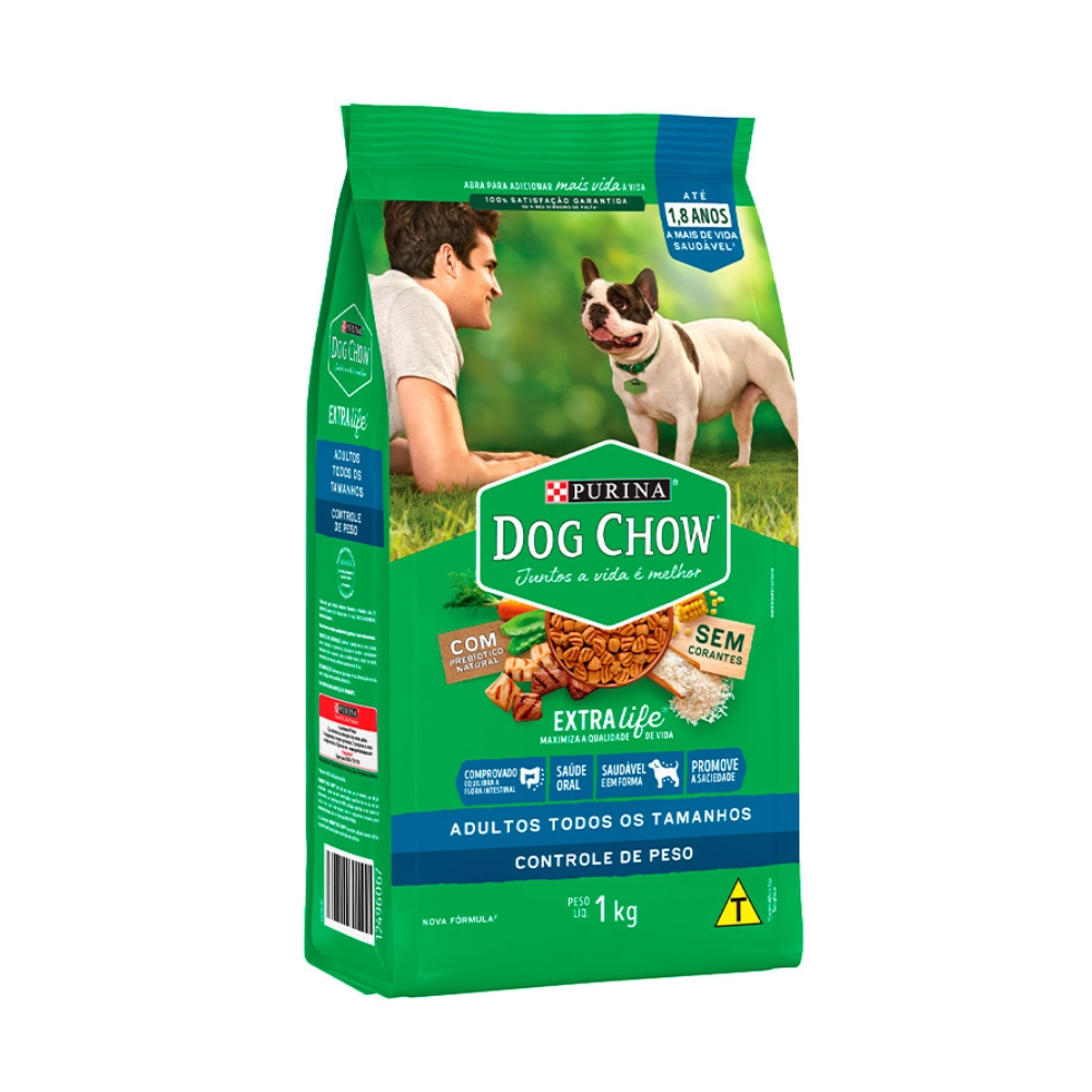 Alimento Para Cães Adultos Todos Os Tamanhos Carne, Frango E Arroz Purina Dog Chow Extra Life Pacote