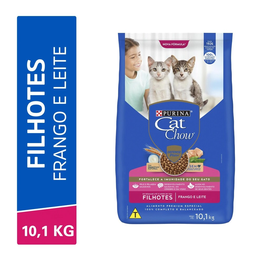 Ração Cat Chow Filhotes Frango e Leite 10,1kg
