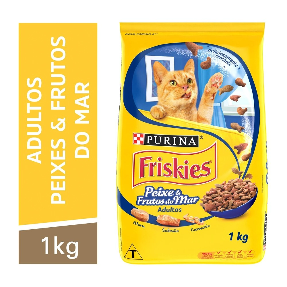 Alimento Para Gatos Adultos Peixe Frutos Do Mar Purina Friskies Pacote 1kg