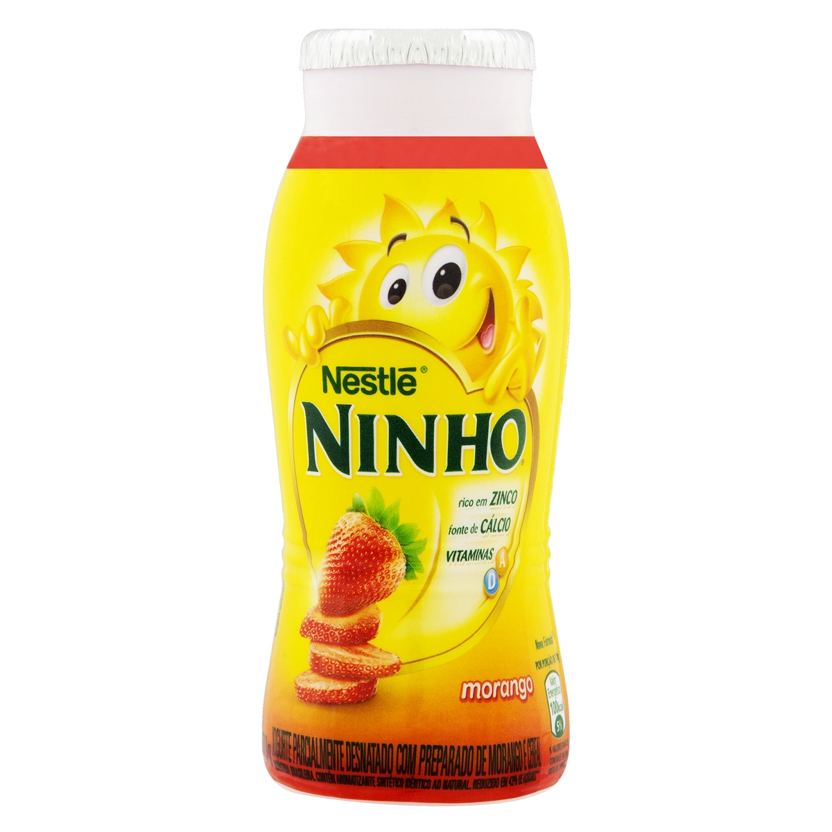 Iogurte Parcialmente Desnatado Morango Ninho Forti Frasco 170g