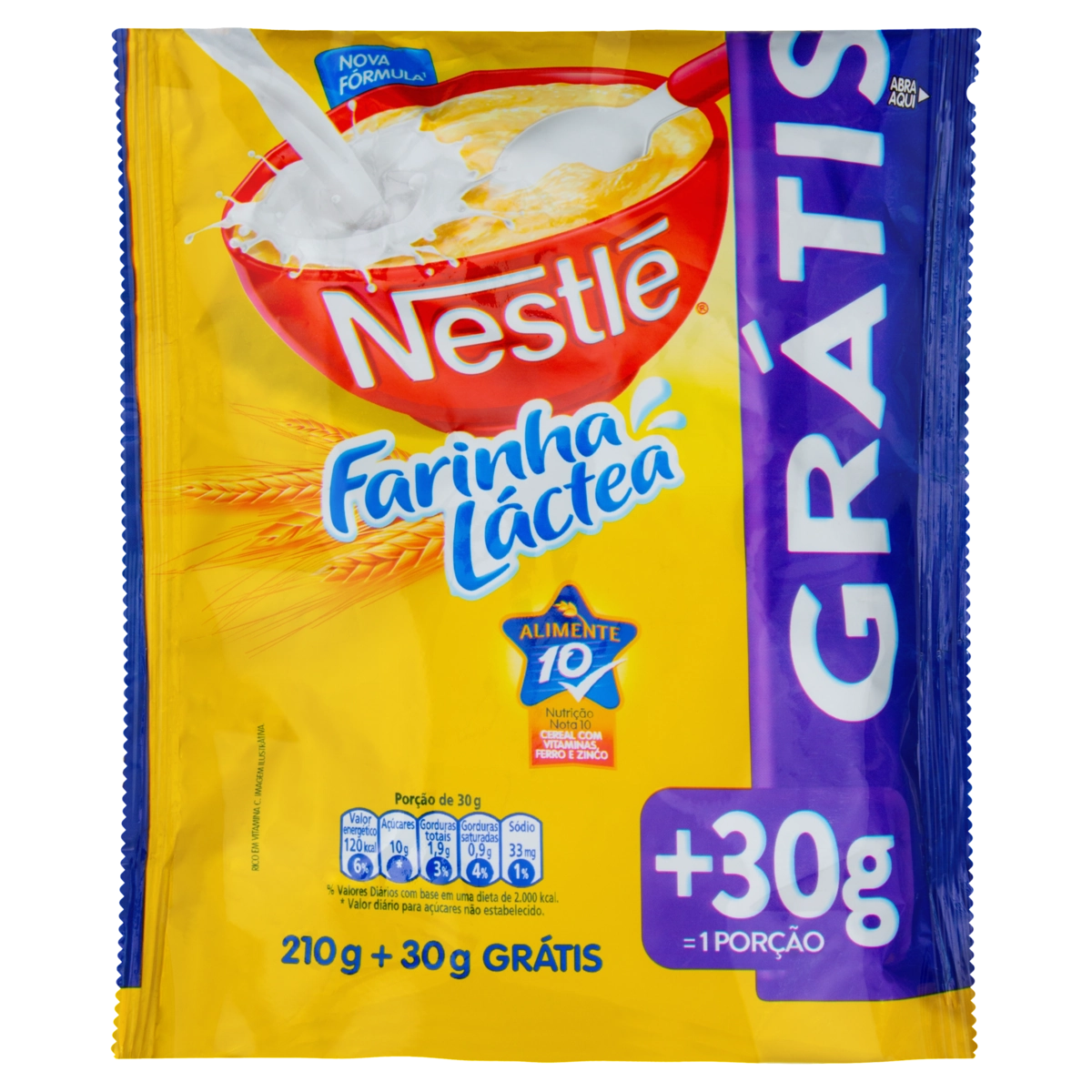 Farinha Láctea Nestlé Pacote 240g Grátis 30g