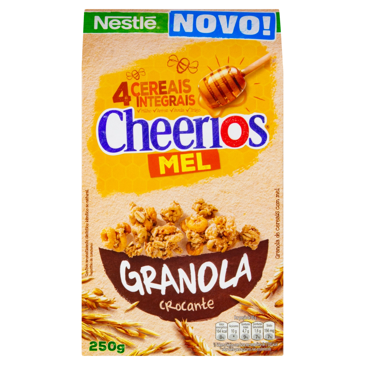 Granola Crocante Mel Cheerios 4 Cereais Caixa 250g
