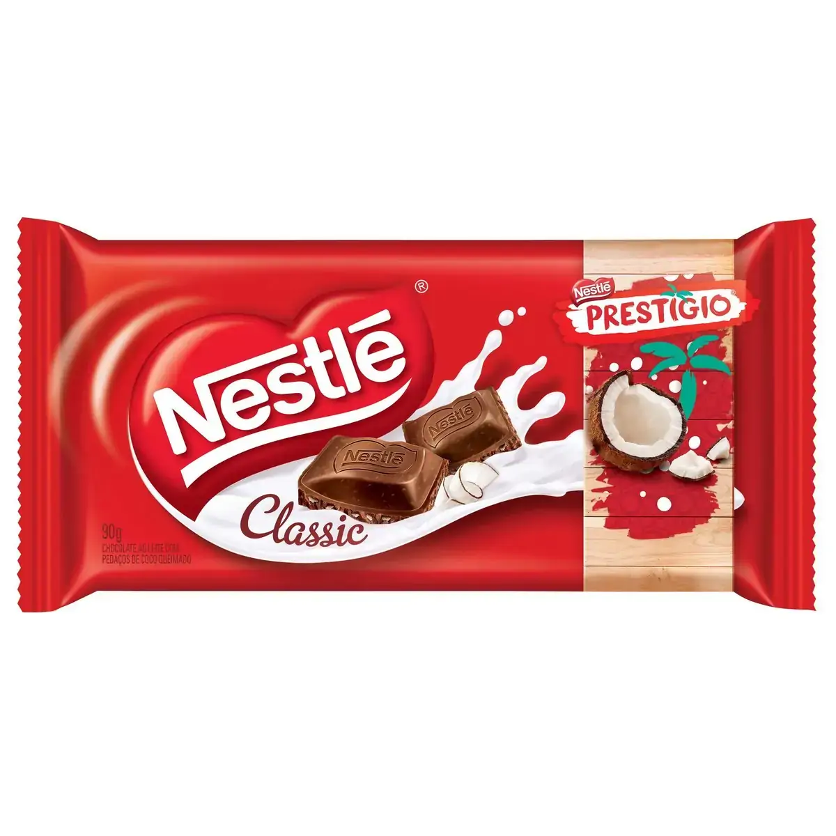 Chocolate Ao Leite Com Coco Queimado Prestígio Classic Pacote 98g