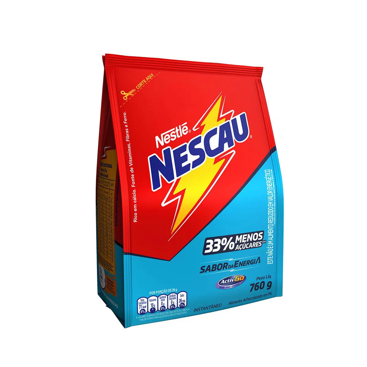 Achocolatado em Pó NESCAU 33% Menos Açúcares 760g