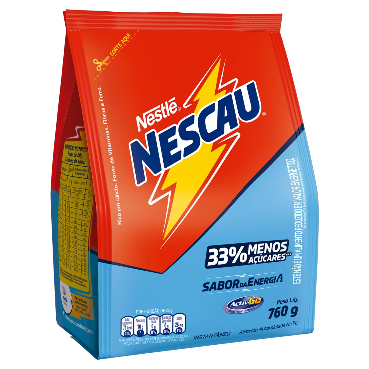 Nescau3.0 Act Go Achocpo Sac 12x760g Br