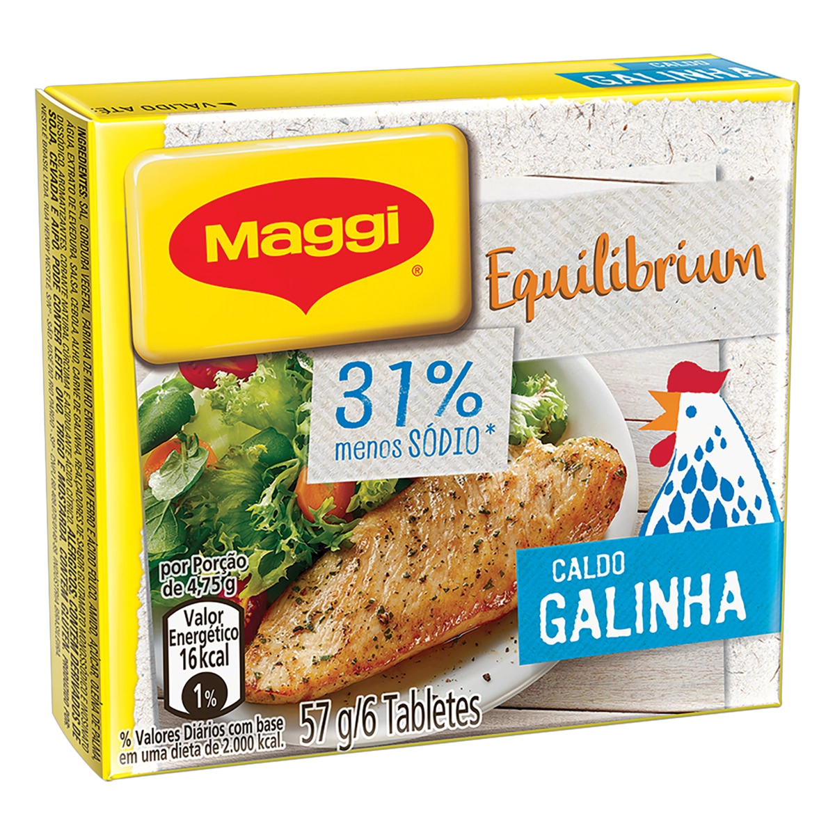 Caldo Tablete Galinha Maggi Equilibrium Caixa 57g 6 Unidades