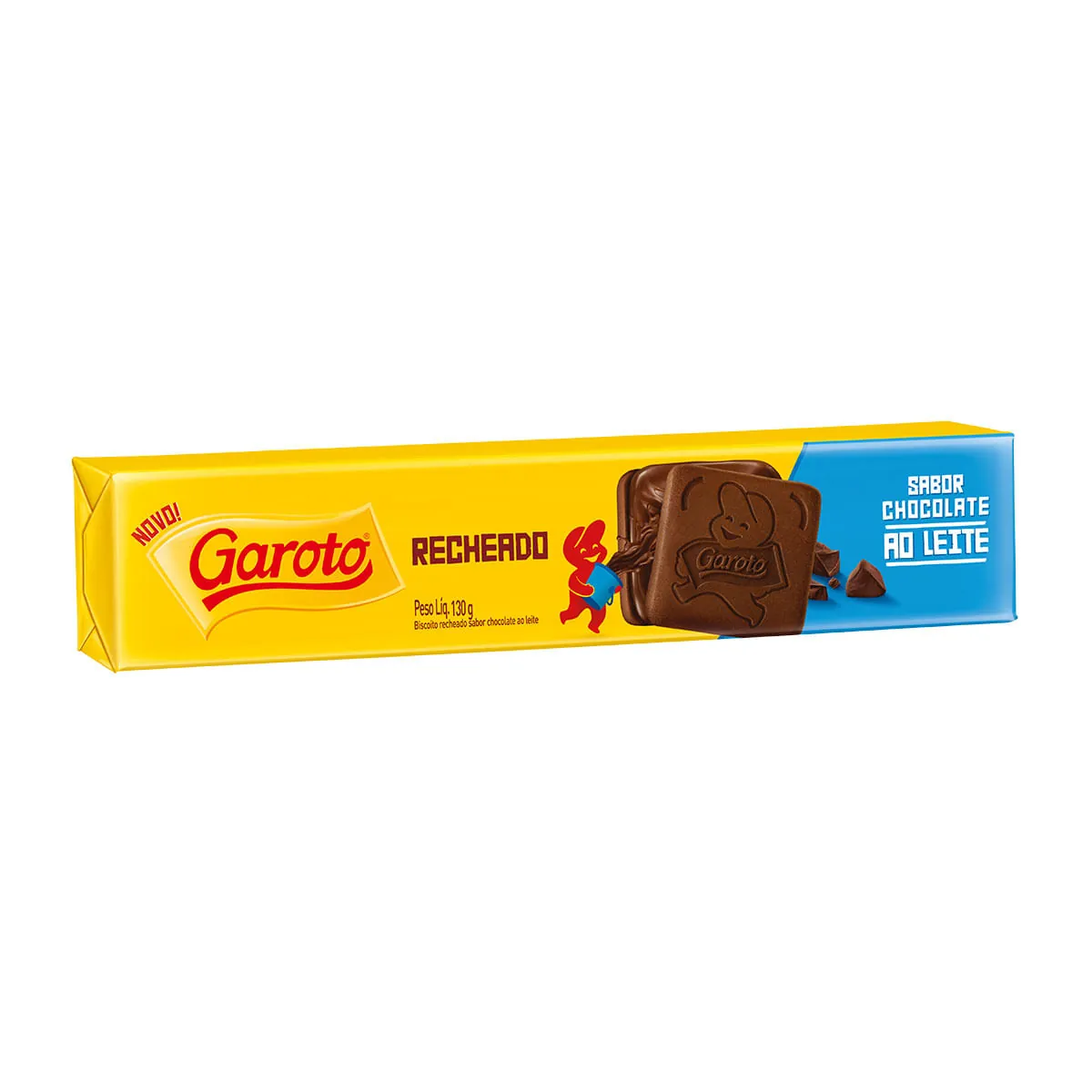 Bisc Rech Garoto 130g Choc. Ao Leite