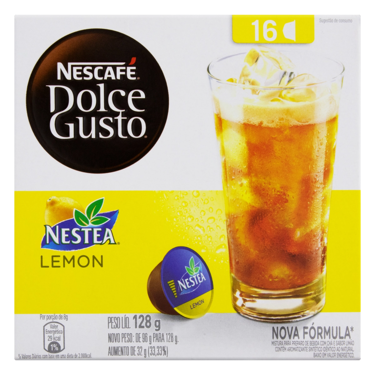 Chá Em Cápsula Lemon Nescafé Dolce Gusto Nestea Caixa 128g 16 Unidades
