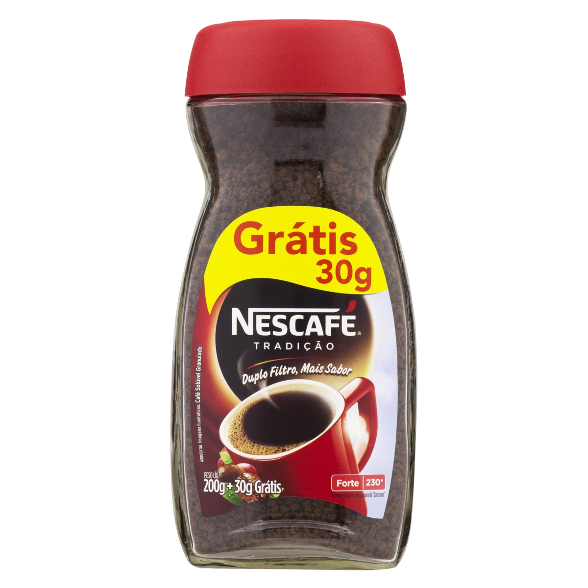 Café Solúvel Granulado Forte Nescafé Tradição Vidro 230g Grátis 30g