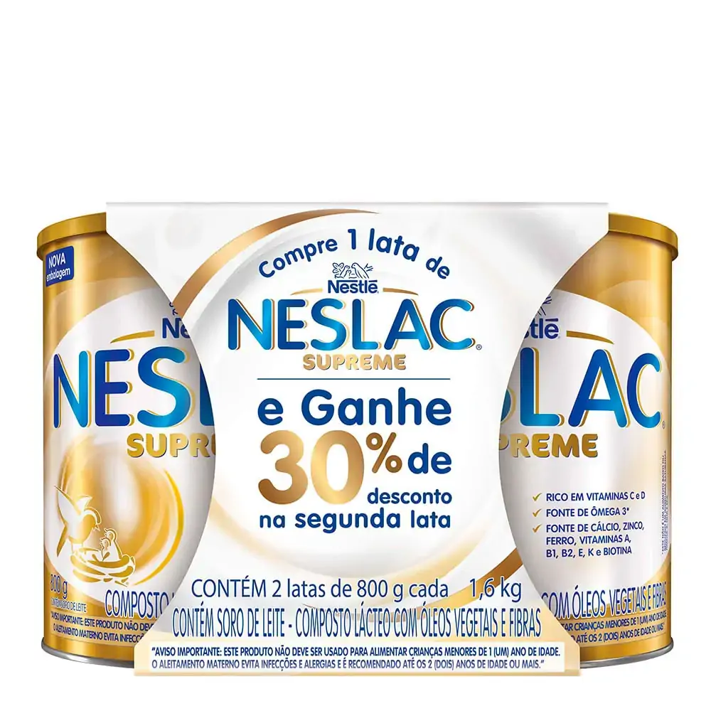 Leite Po Neslac Nestle 1,6kg Supreme Kit 30 Desconto