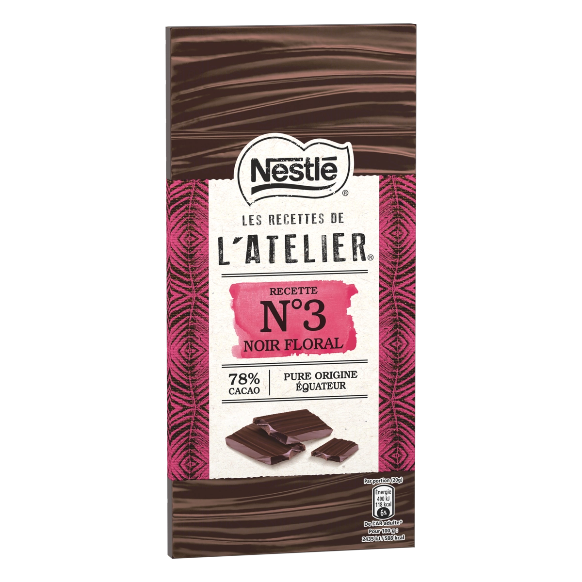 Chocolate Suíço Amargo 78 Cacau N 3 Noir Floral Les Recettes De Latelier Caixa 100g