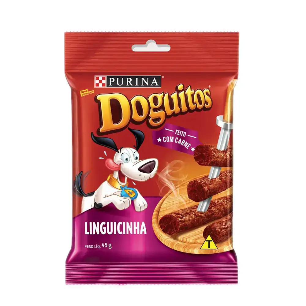 Petisco Para Cães Linguicinha Purina Doguitos Pacote 45g