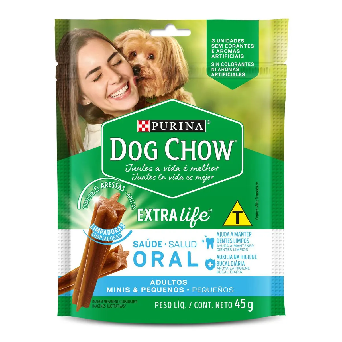 NESTLÉ® PURINA® DOG CHOW® Saúde Oral® Petisco para Cães Adultos Minis & Pequenos 45g