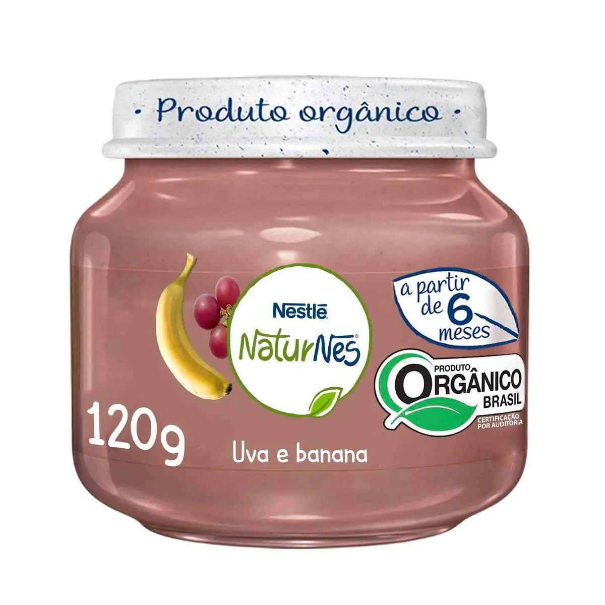 Papinha Orgânica Uva & Banana Nestlé Naturnes 120g