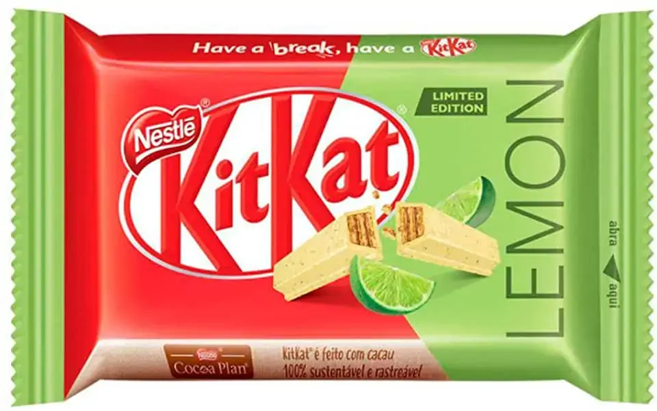 Wafer Recheio E Cobertura Chocolate Branco E Limão Kitkat Pacote 41,5g