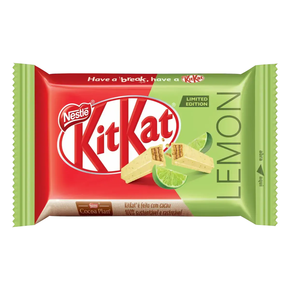 Wafer Recheio E Cobertura Chocolate Branco E Limão Kitkat Pacote 41,5g