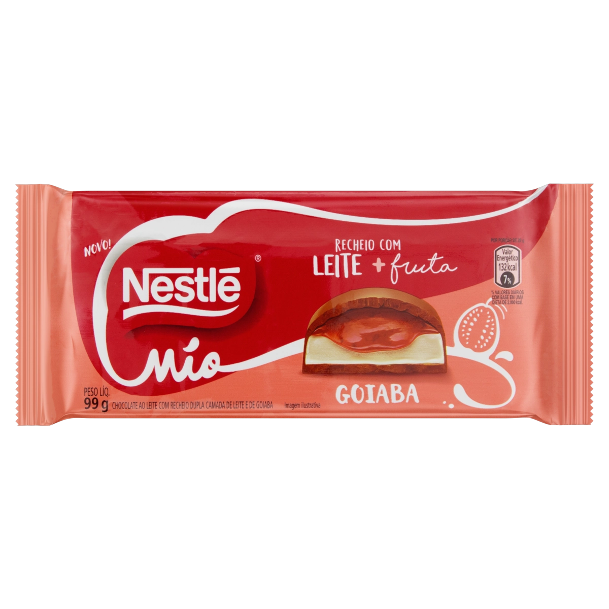 Chocolate Ao Leite Com Recheio De Leite E Goiaba Mio Pacote 99g