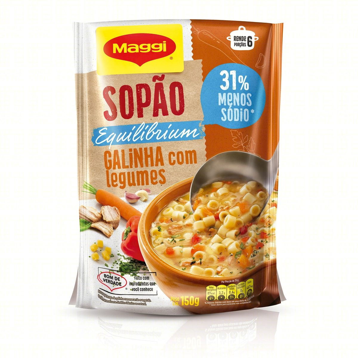 MAGGI Equilibrium Sopão Galinha com Legumes Sachê 150g