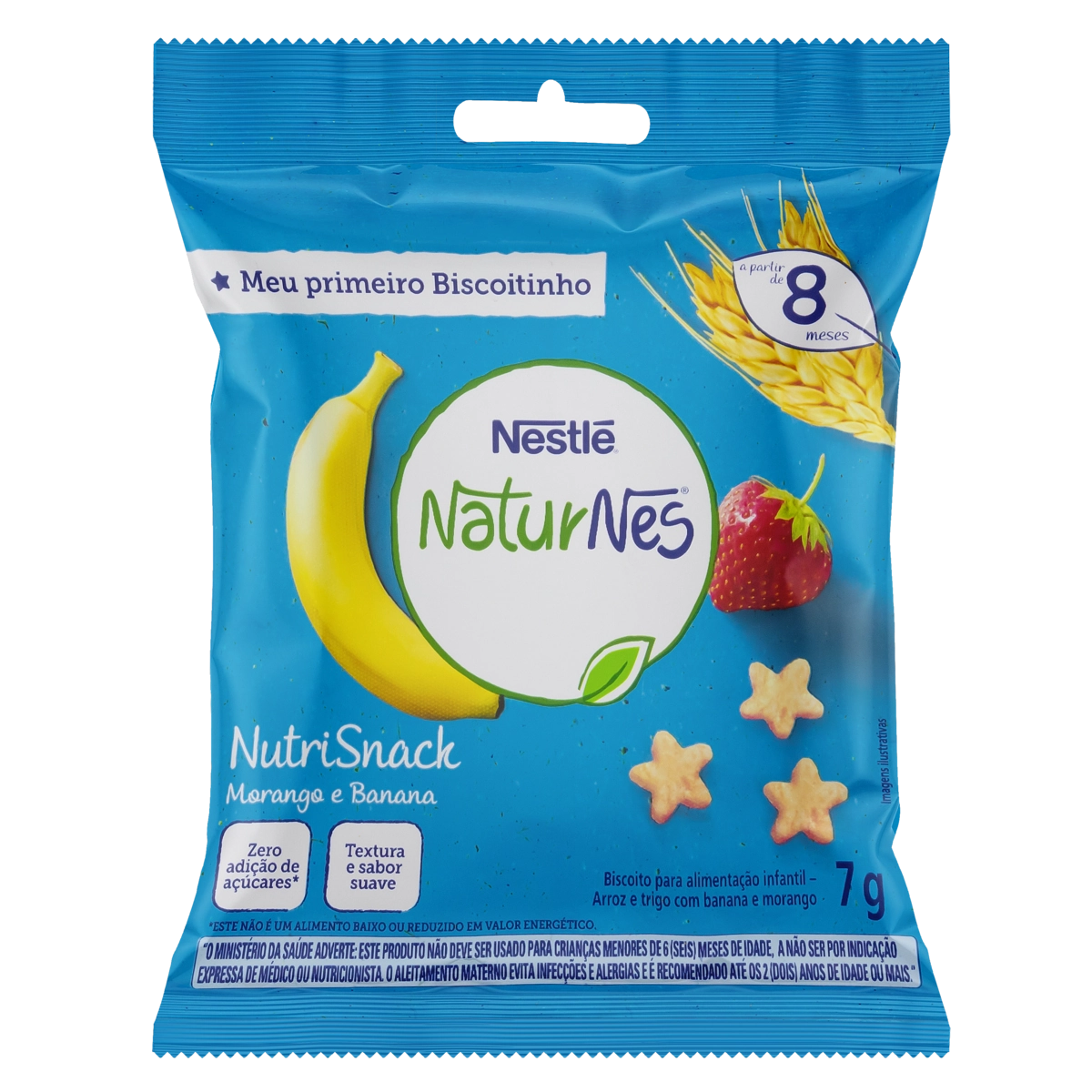 Biscoito Para Alimentação Infantil Morango E Banana Naturnes Nutrisnack Pacote 7g