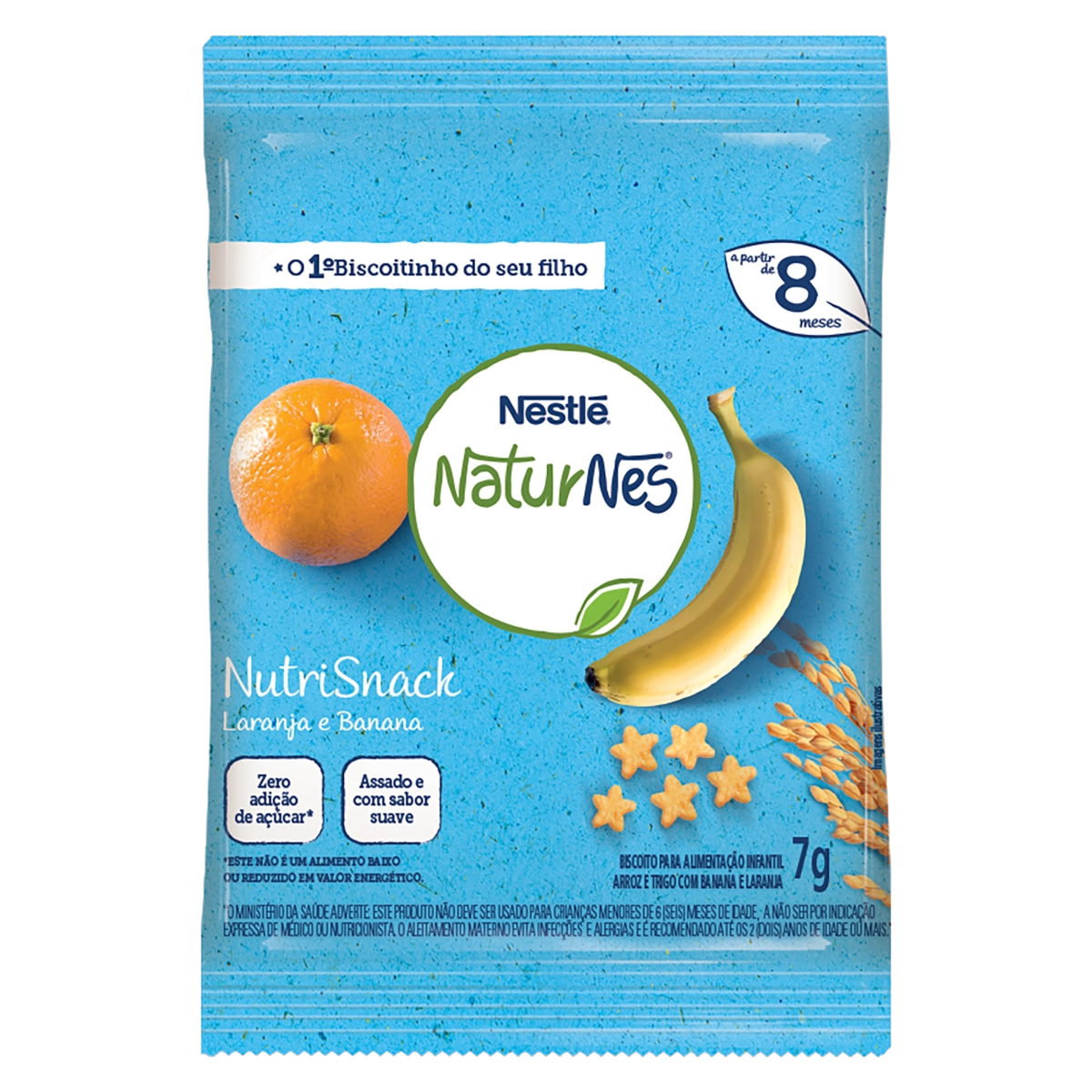 Biscoito Para Alimentação Infantil Laranja E Banana Naturnes Nutrisnack Pacote 7g