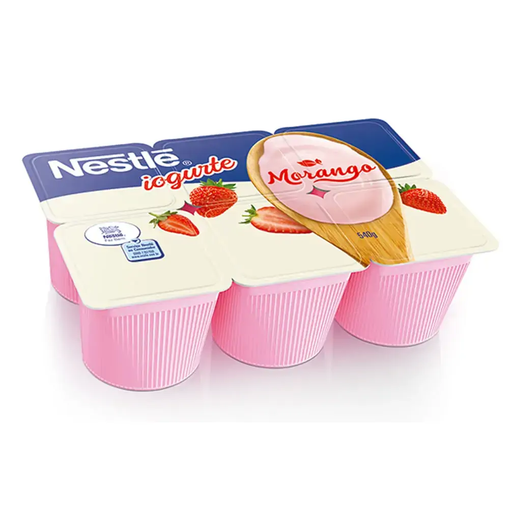 Iogurte Morango Nestlé Bandeja 510g 6 Unidades