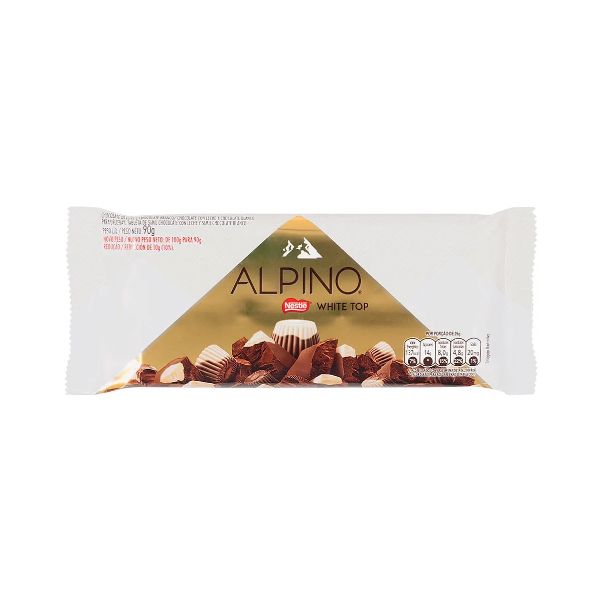 Chocolate ao Leite e Branco Nestlé Alpino Nevado - 90g