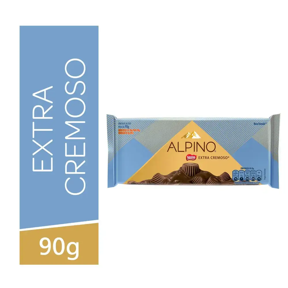 Chocolate Ao Leite Extracremoso Alpino Pacote 90g