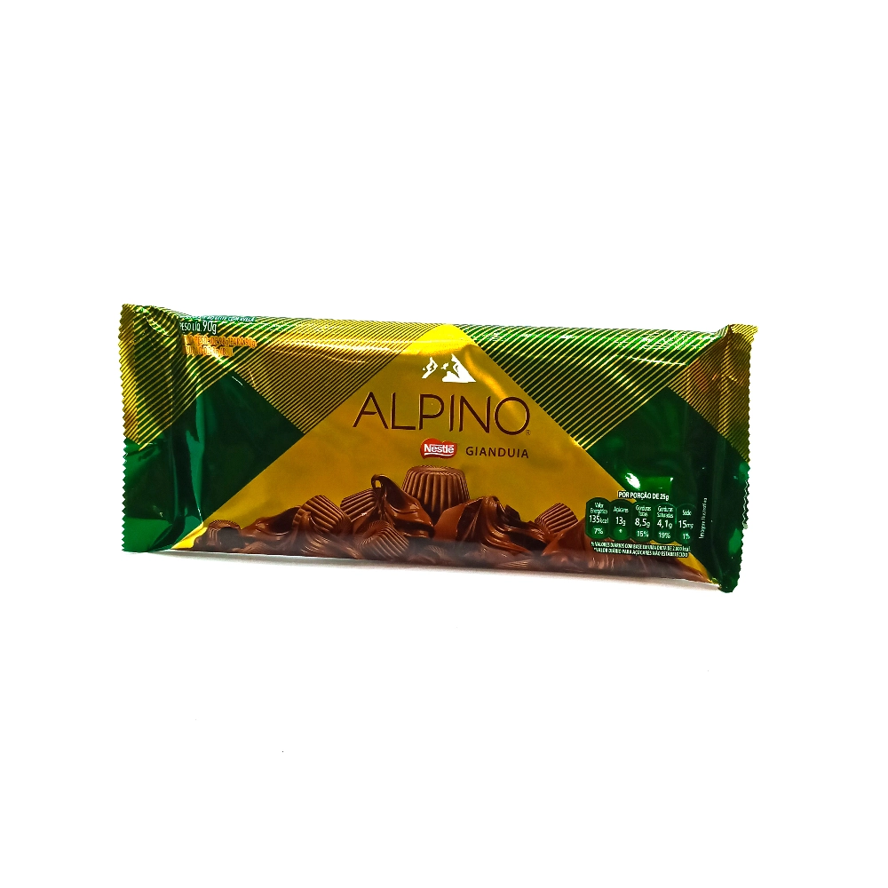 Chocolate Ao Leite Com Avelãs Gianduia Alpino Pacote 90g