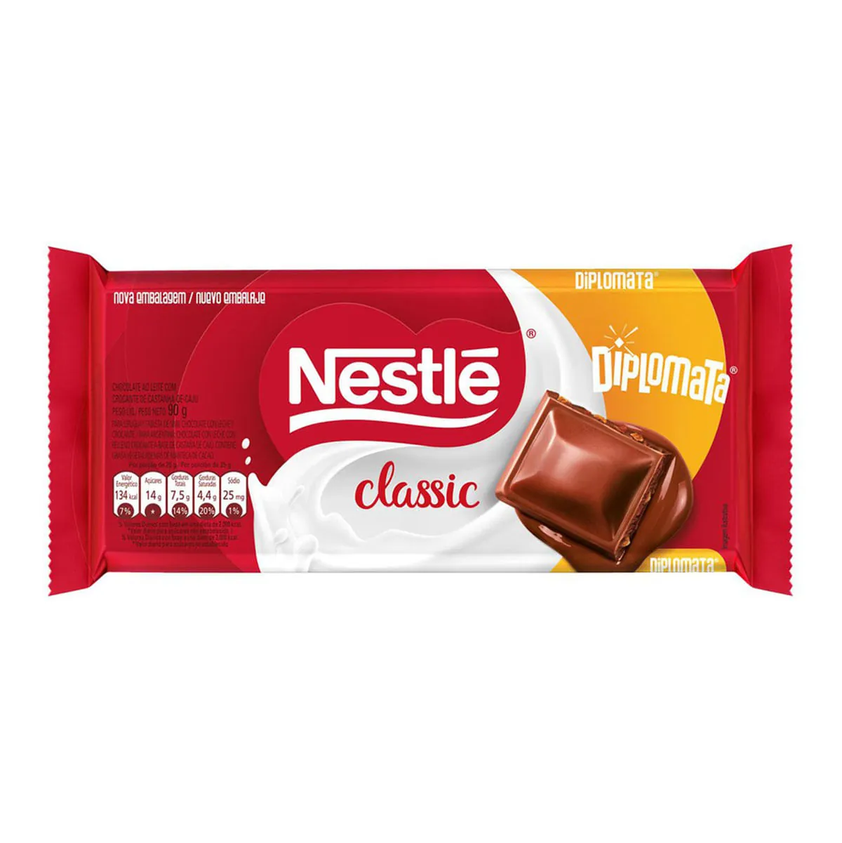 Chocolate ao Leite com Crocante de Castanha de Caju Nestlé Diplomata - 90g